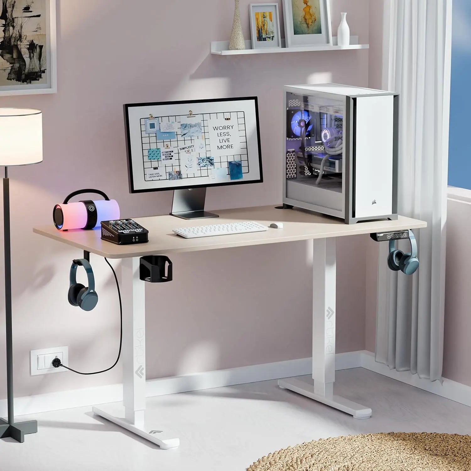 Drogo Eco Electric Height Adjustable Table for Office Work & Home Sit Stand Gaming Desk (120x60cm) Drogo India