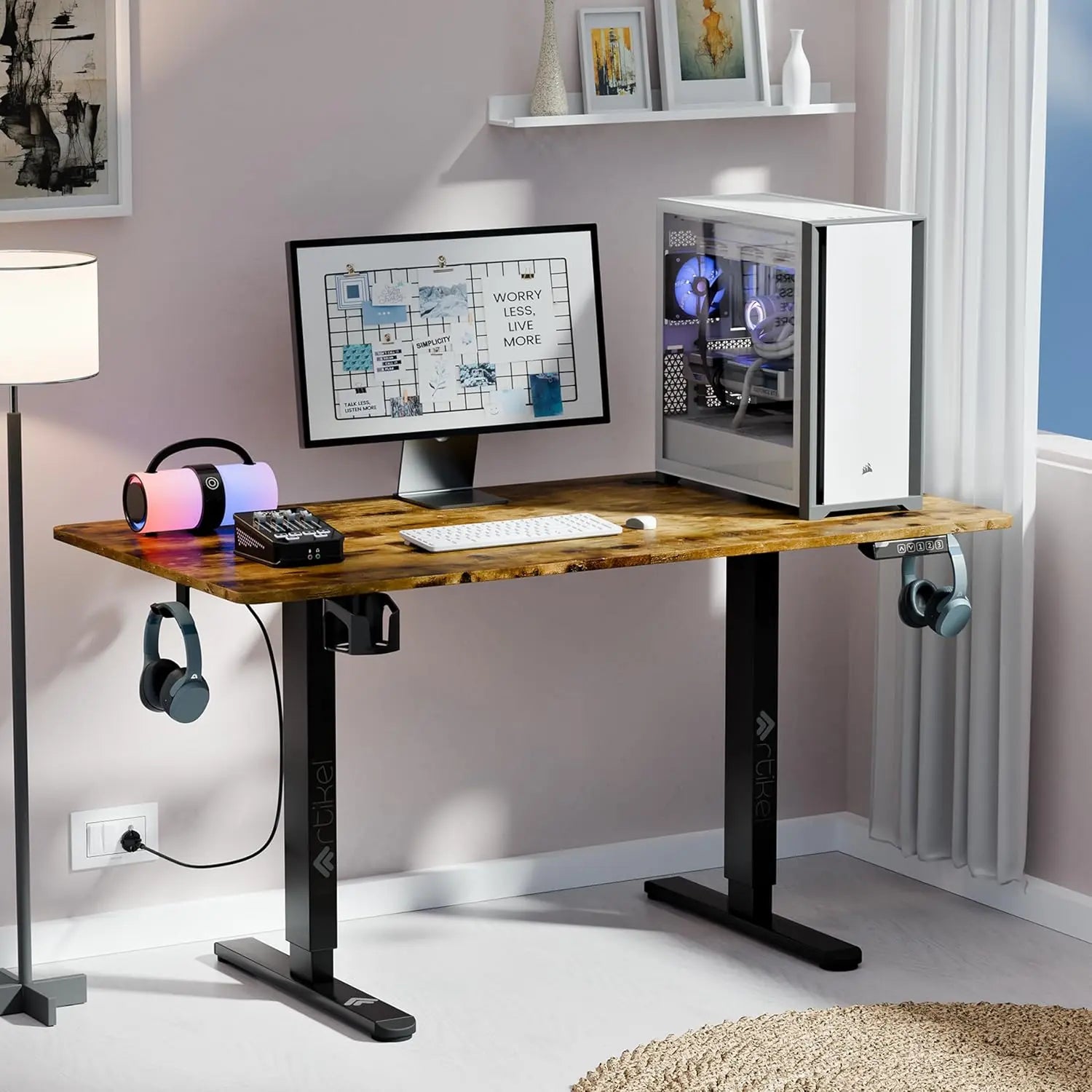 Drogo Eco Electric Height Adjustable Table for Office Work & Home Sit Stand Gaming Desk (120x60cm) Drogo India