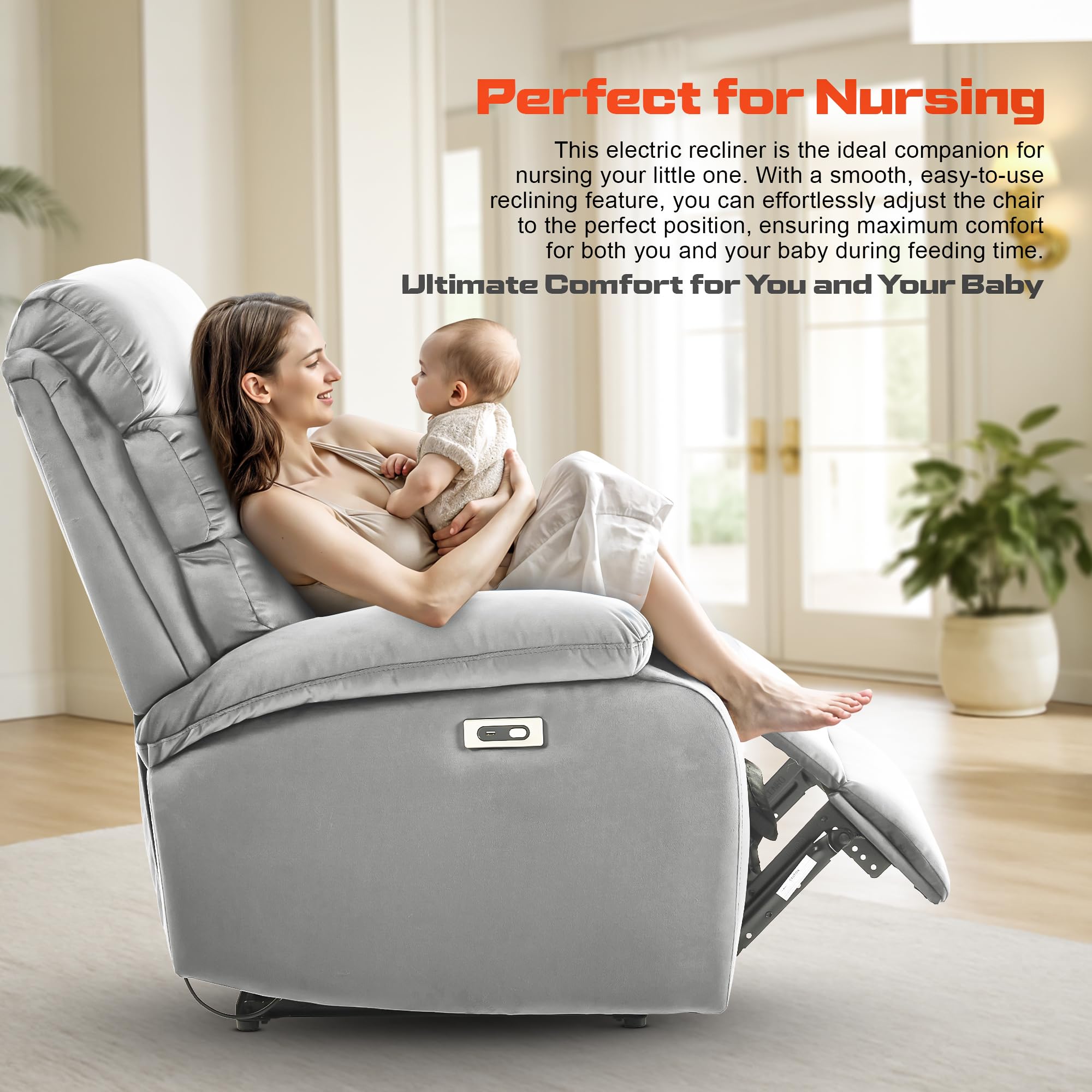 DROGO Valerium Electric Motorised 1 Seater Recliner Sofa with Rapid Recline Technology