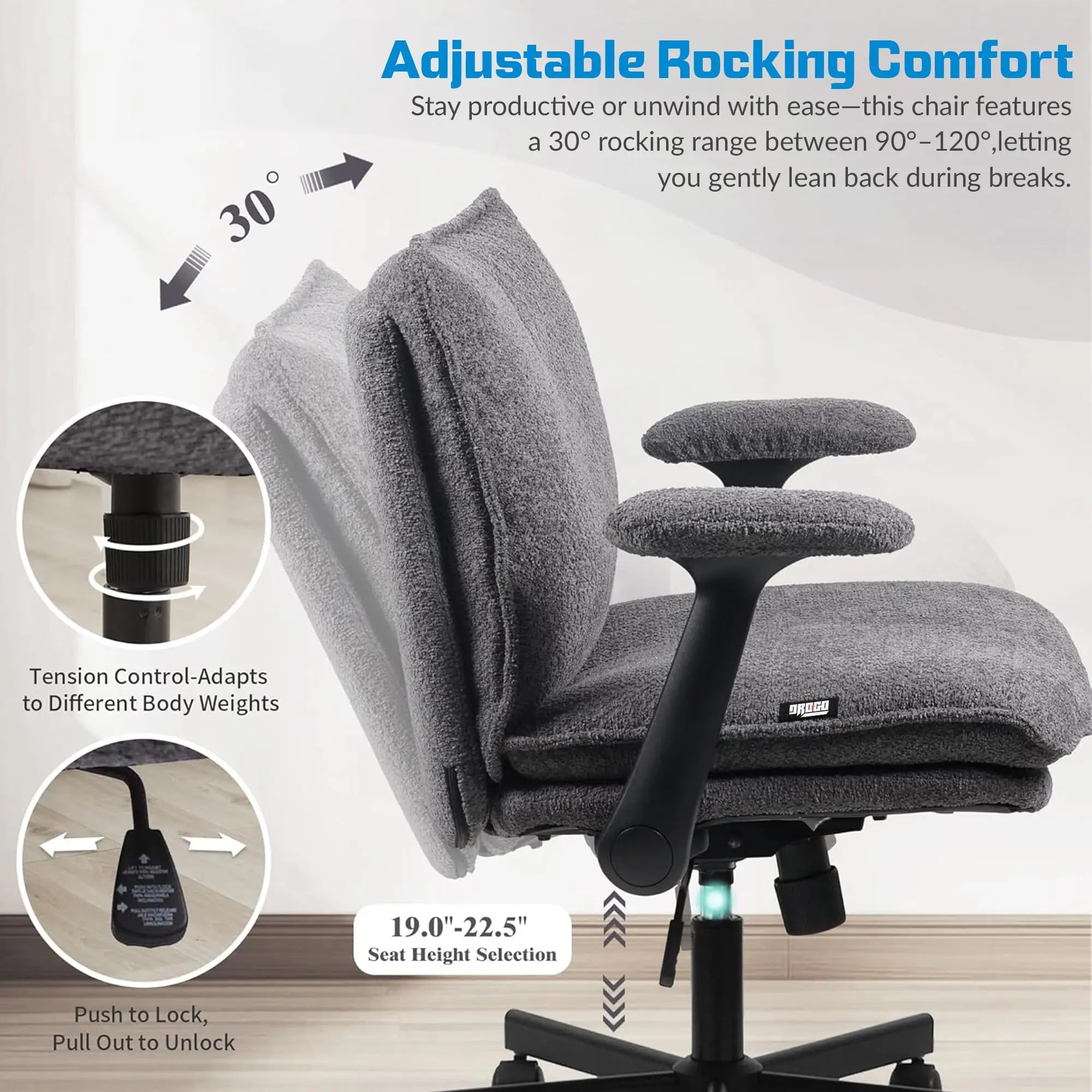 Zen Pro Cross Legged Office Chair (Grey) Drogo India