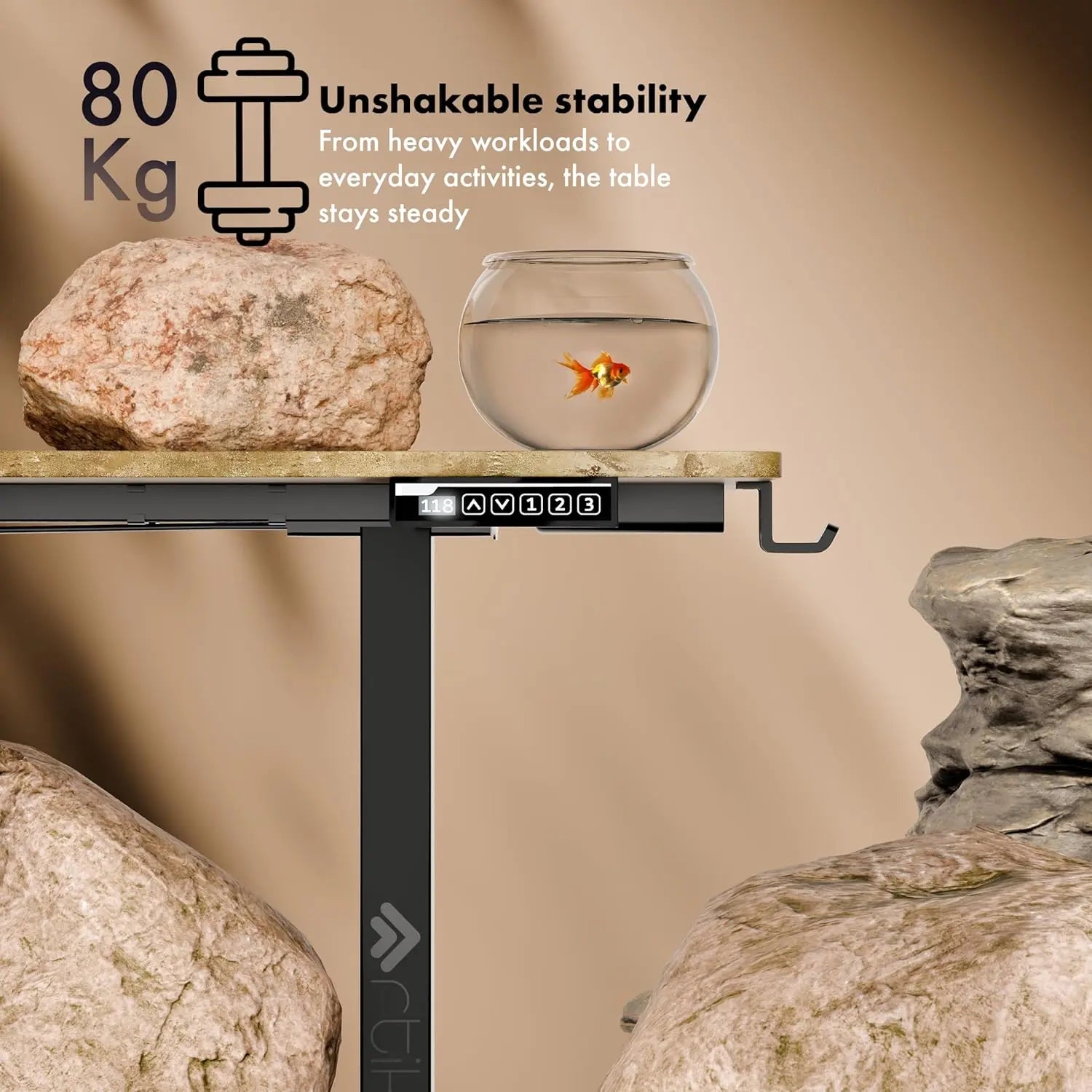 Drogo Eco Electric Height Adjustable Table for Office Work & Home Sit Stand Gaming Desk (120x60cm) Drogo India