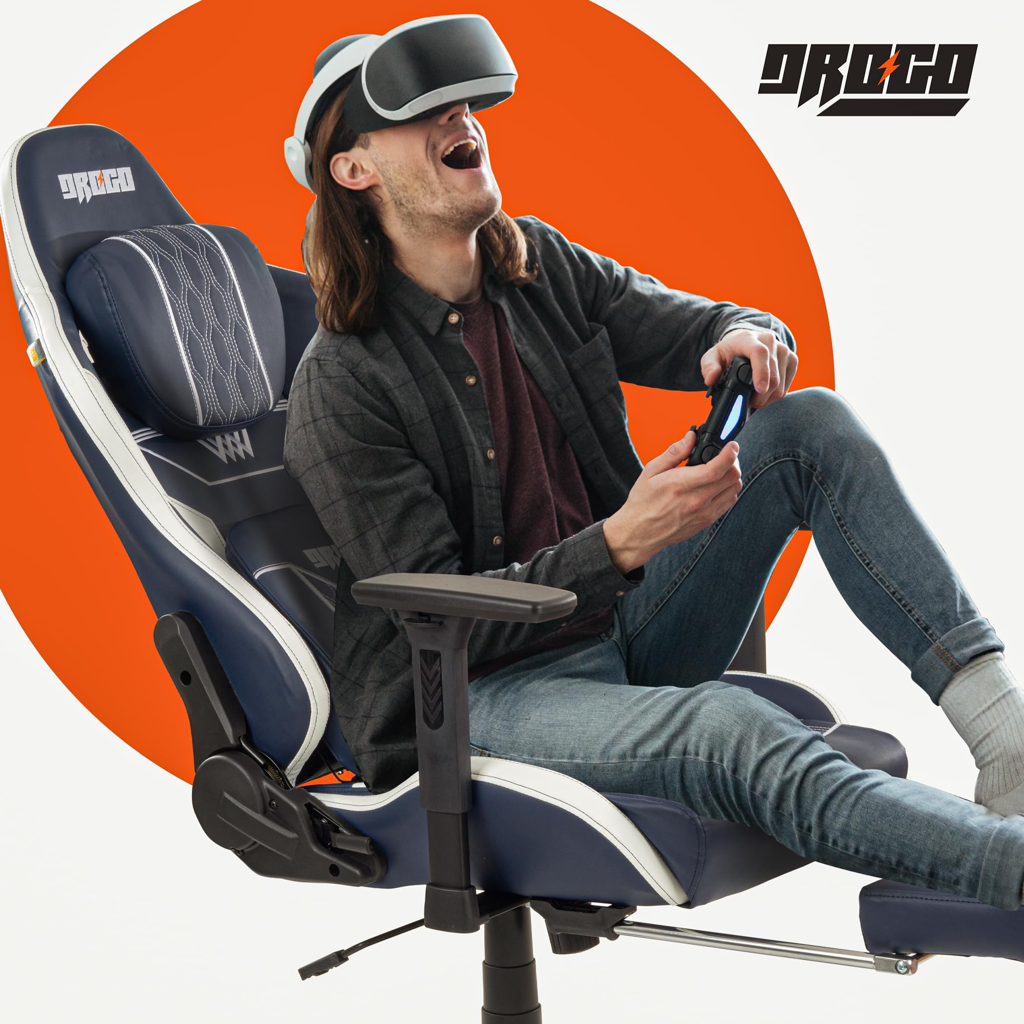 Drogo ProForm Series Ergonomic Gaming Chair with 4D Armrest, Adjustable Seat & Foot Rest