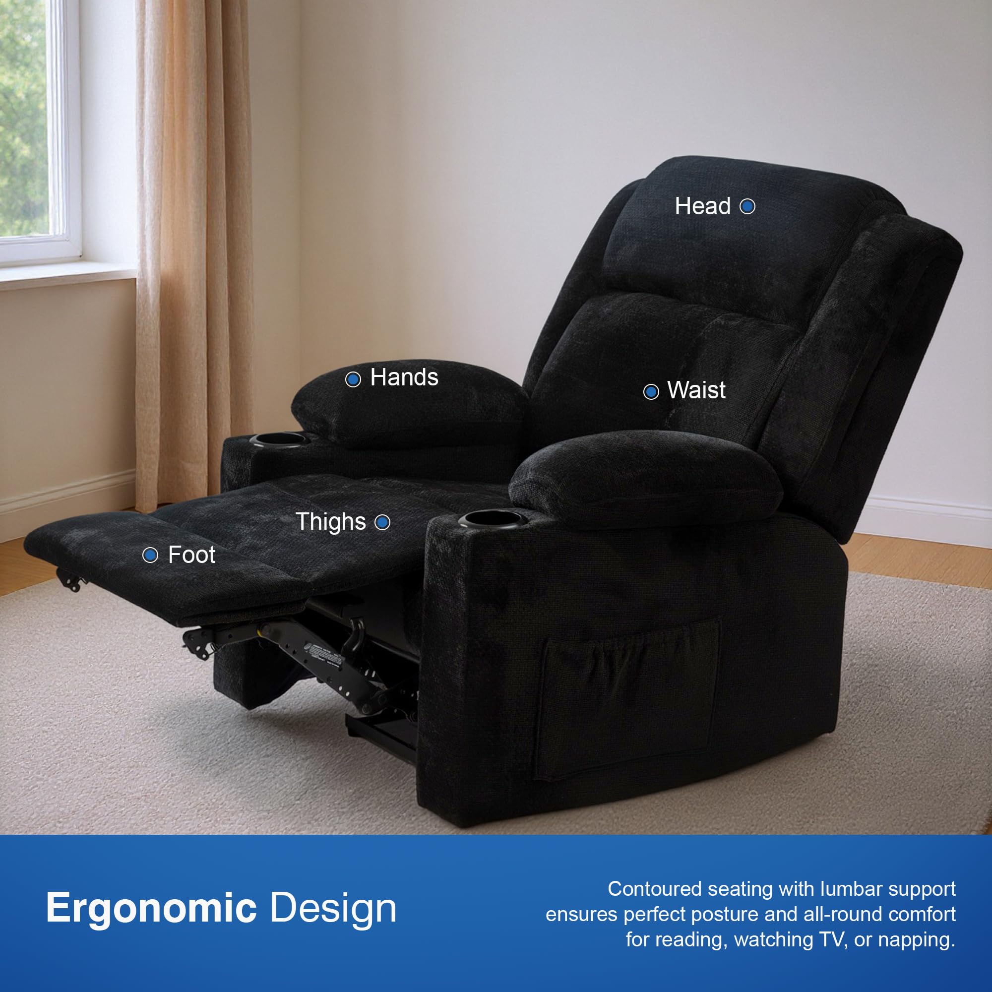 Drogo Luxora Zero Gravity Electric Motorised Single Seater Recliner Sofa with Rapid Recline Technology