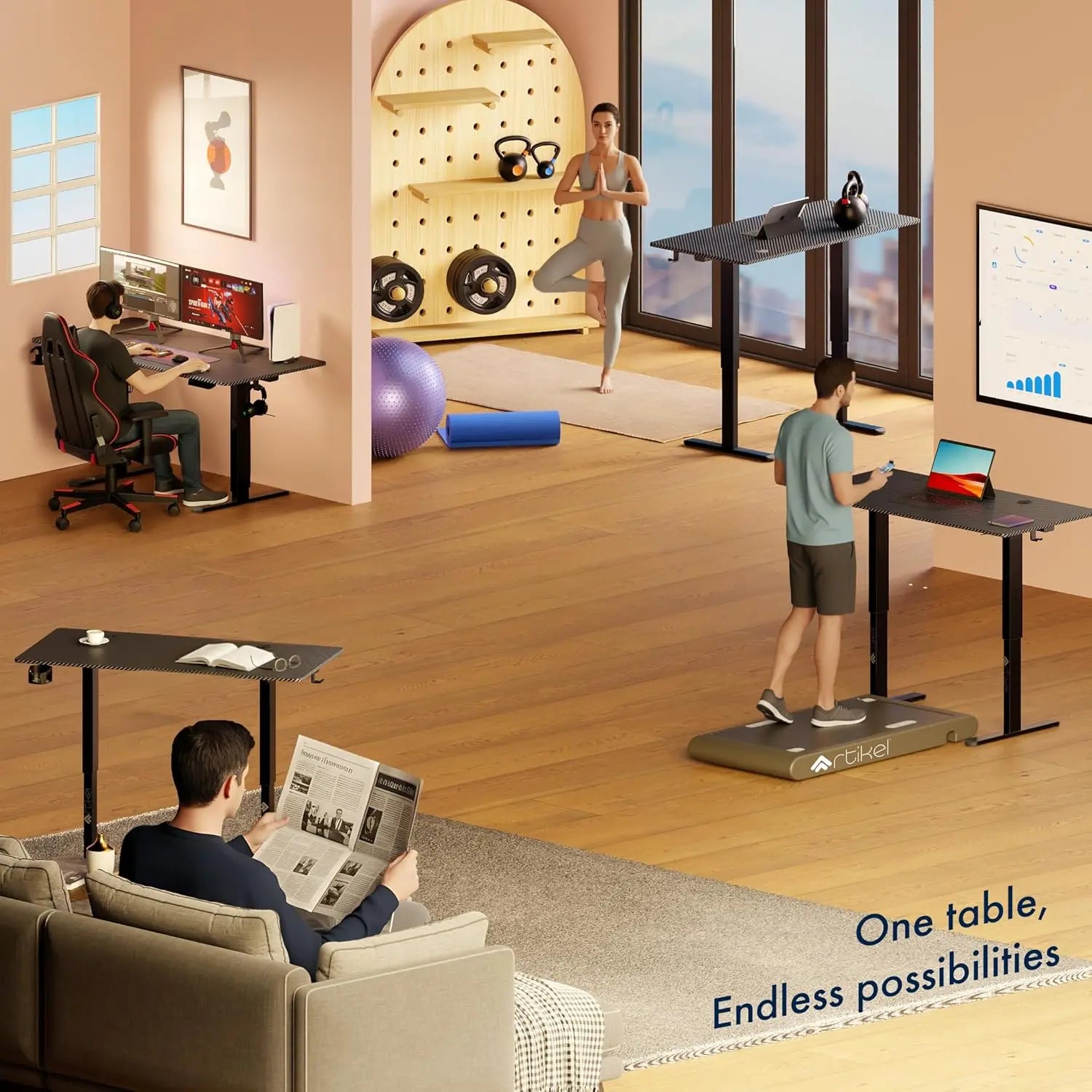 Drogo Eco Electric Height Adjustable Table for Office Work & Home Sit Stand Gaming Desk (120x60cm) Drogo India