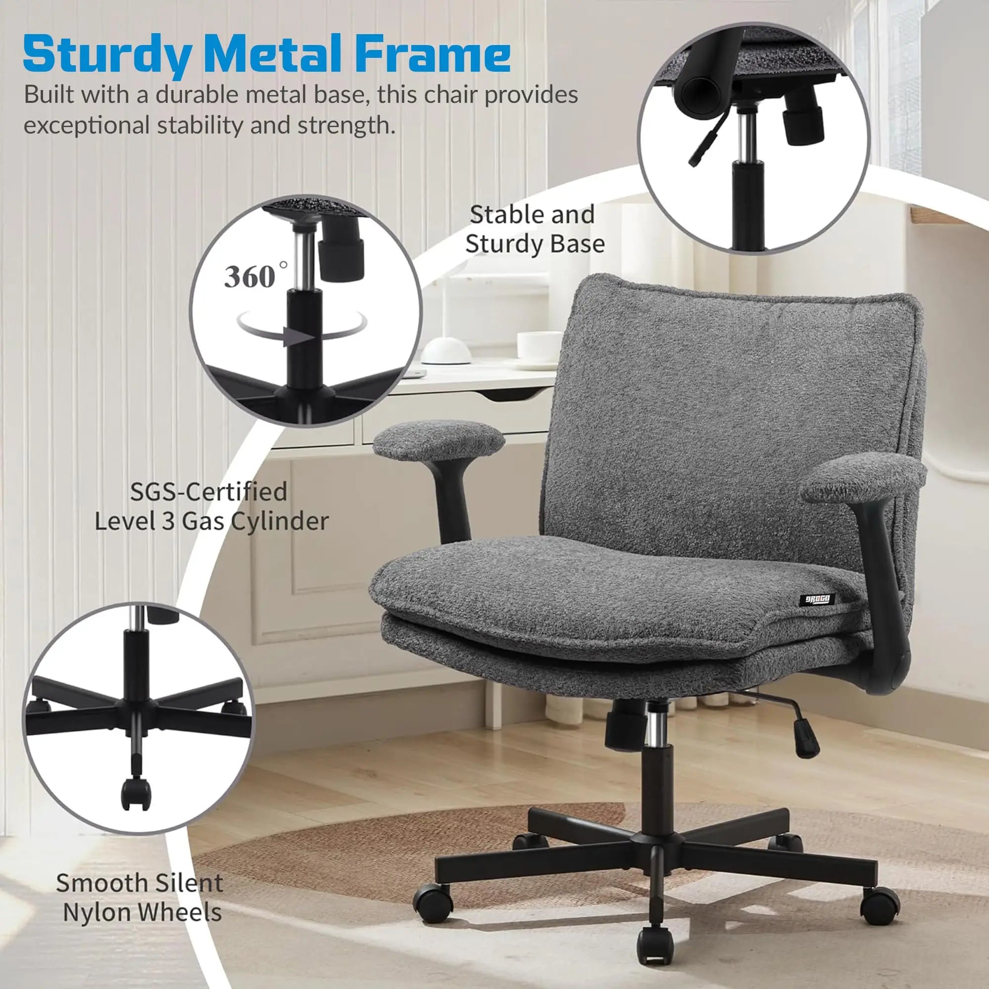 Zen Pro Cross Legged Office Chair (Grey) Drogo India