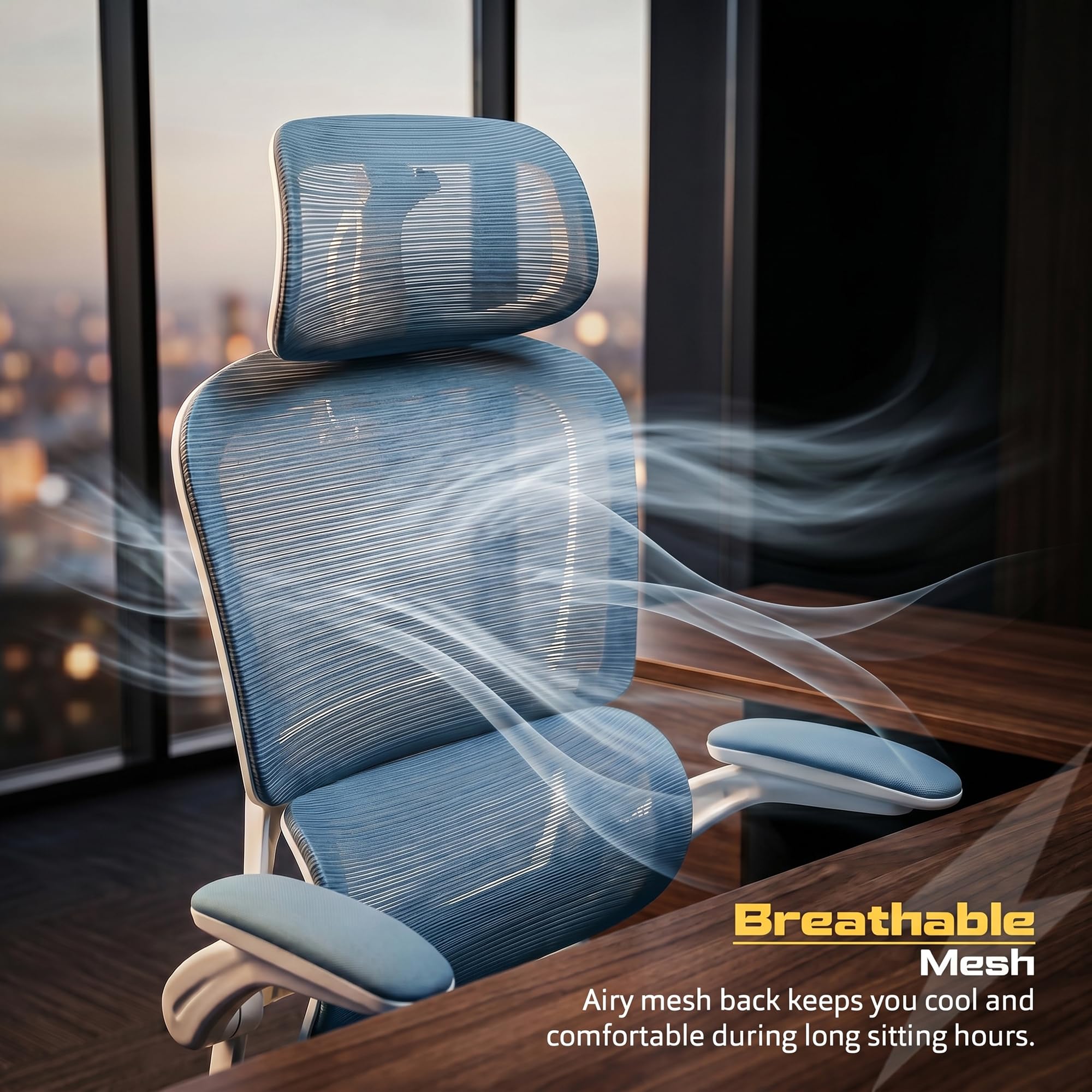 Drogo AeroFlex Ergonomic Office Chair for Work from Home, Flip-up Armrest & Recline