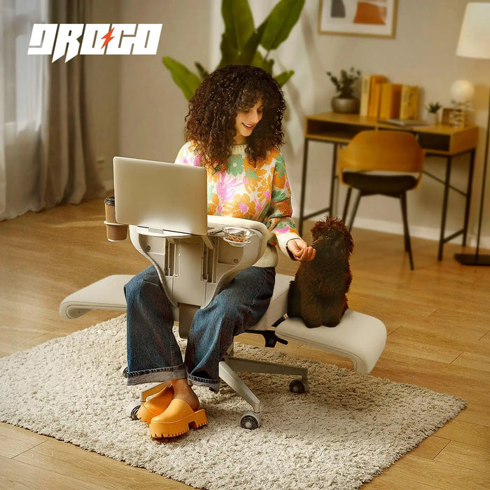 Freedom-X Multi-Position Cross Legged Office Chair (Off white) Drogo India