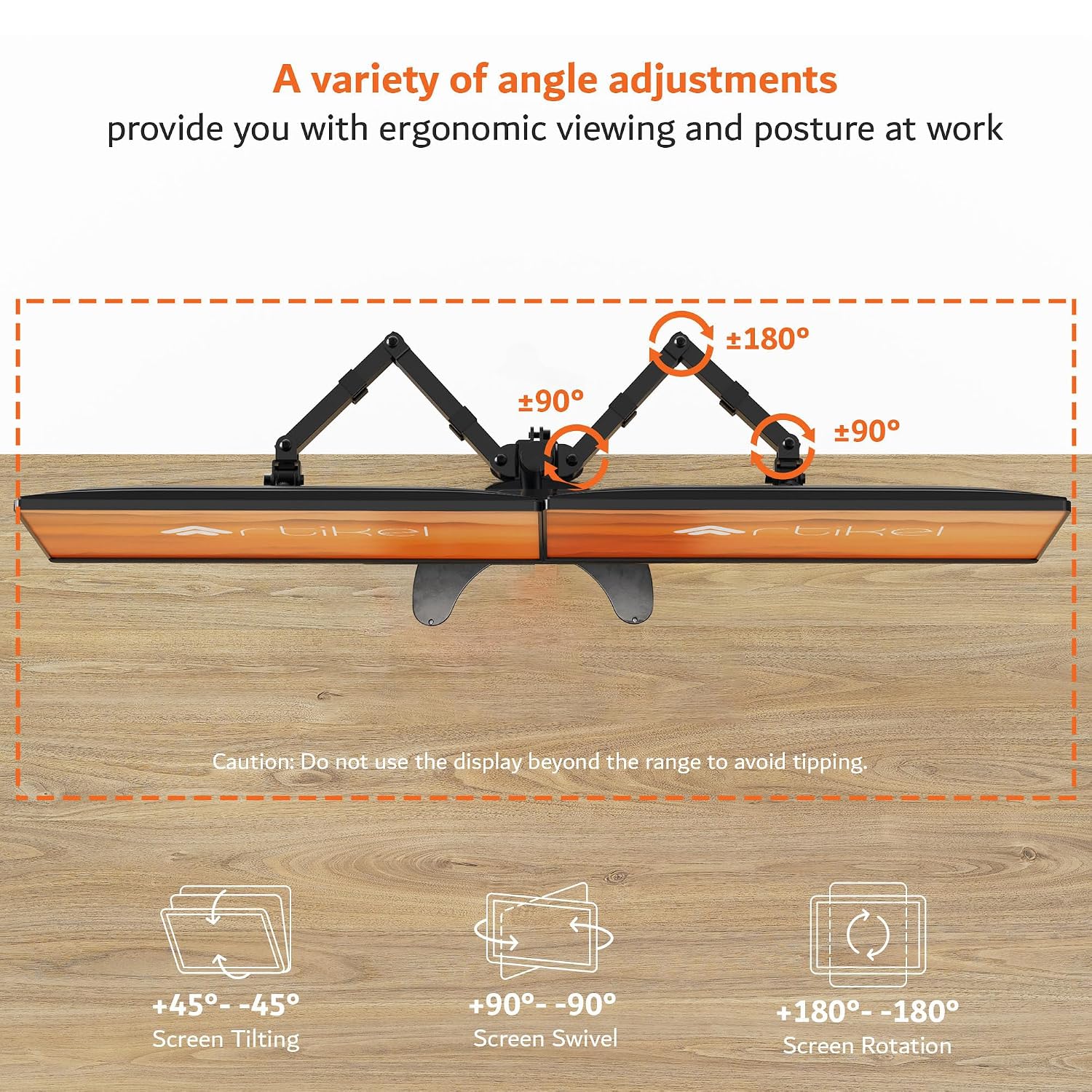 Drogo Artikel Dual Monitor Mount Adjustable VESA Arms C-Clamp & Grommet Fits 32 inch Screens