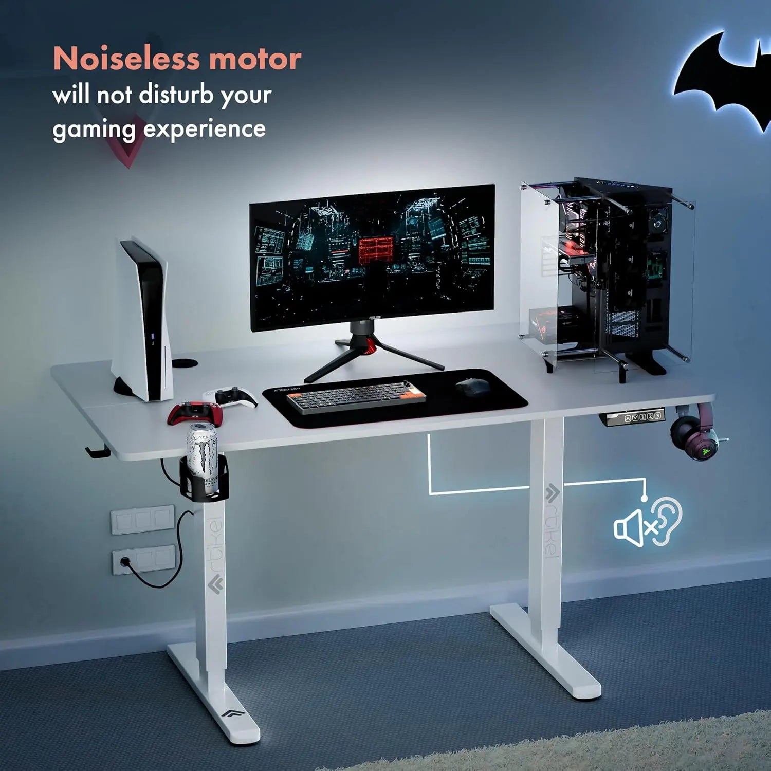 Drogo Eco Electric Height Adjustable Table for Office Work & Home Sit Stand Gaming Desk (120x60cm) Drogo India