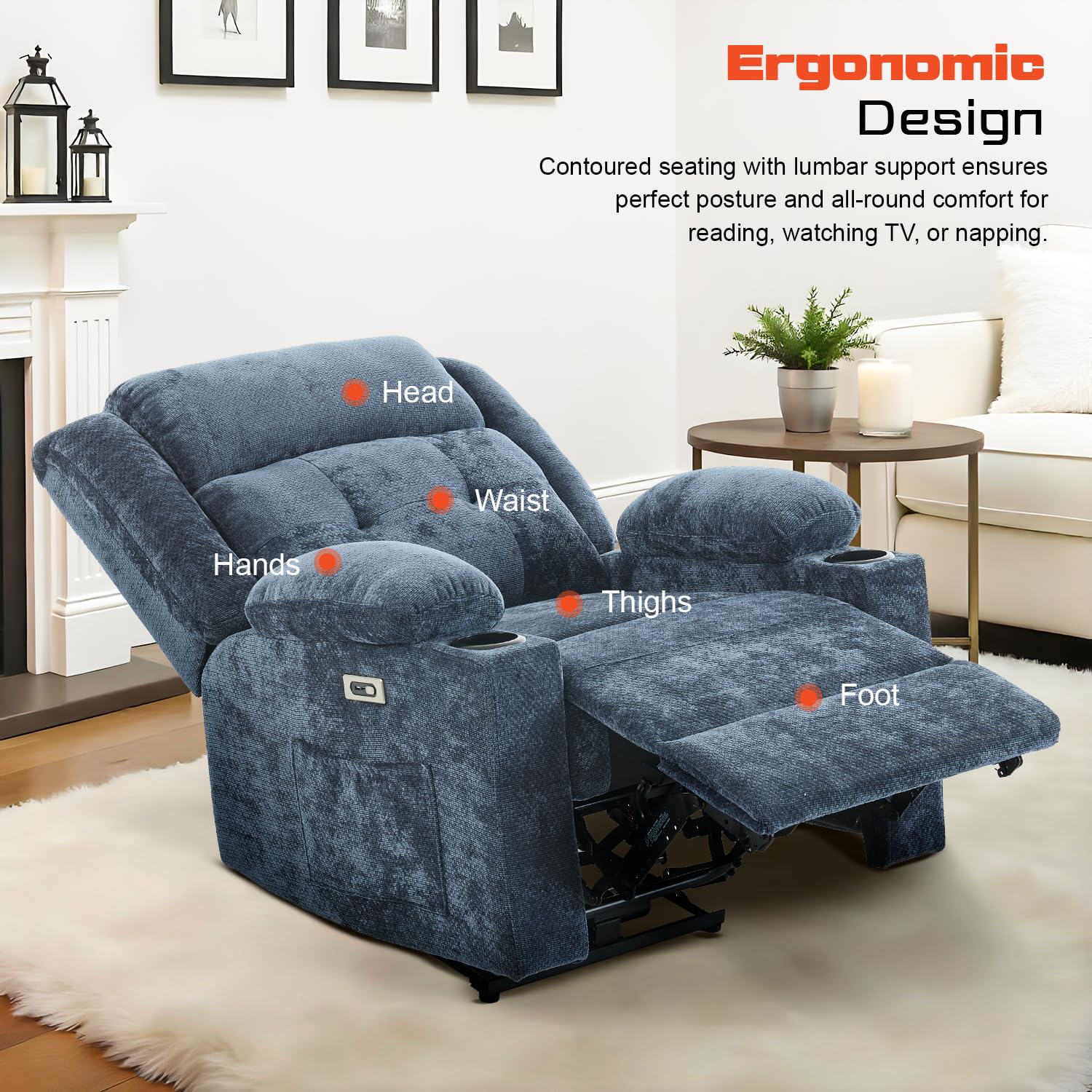 Drogo Luxora Zero Gravity Electric Motorised Single Seater Recliner Sofa with Rapid Recline Technology