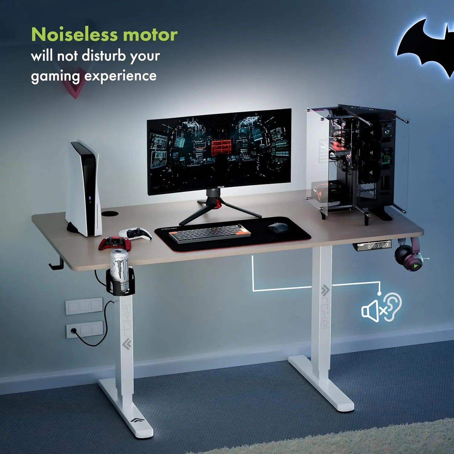 Drogo Eco Electric Height Adjustable Table for Office Work & Home Sit Stand Gaming Desk (120x60cm) Drogo India