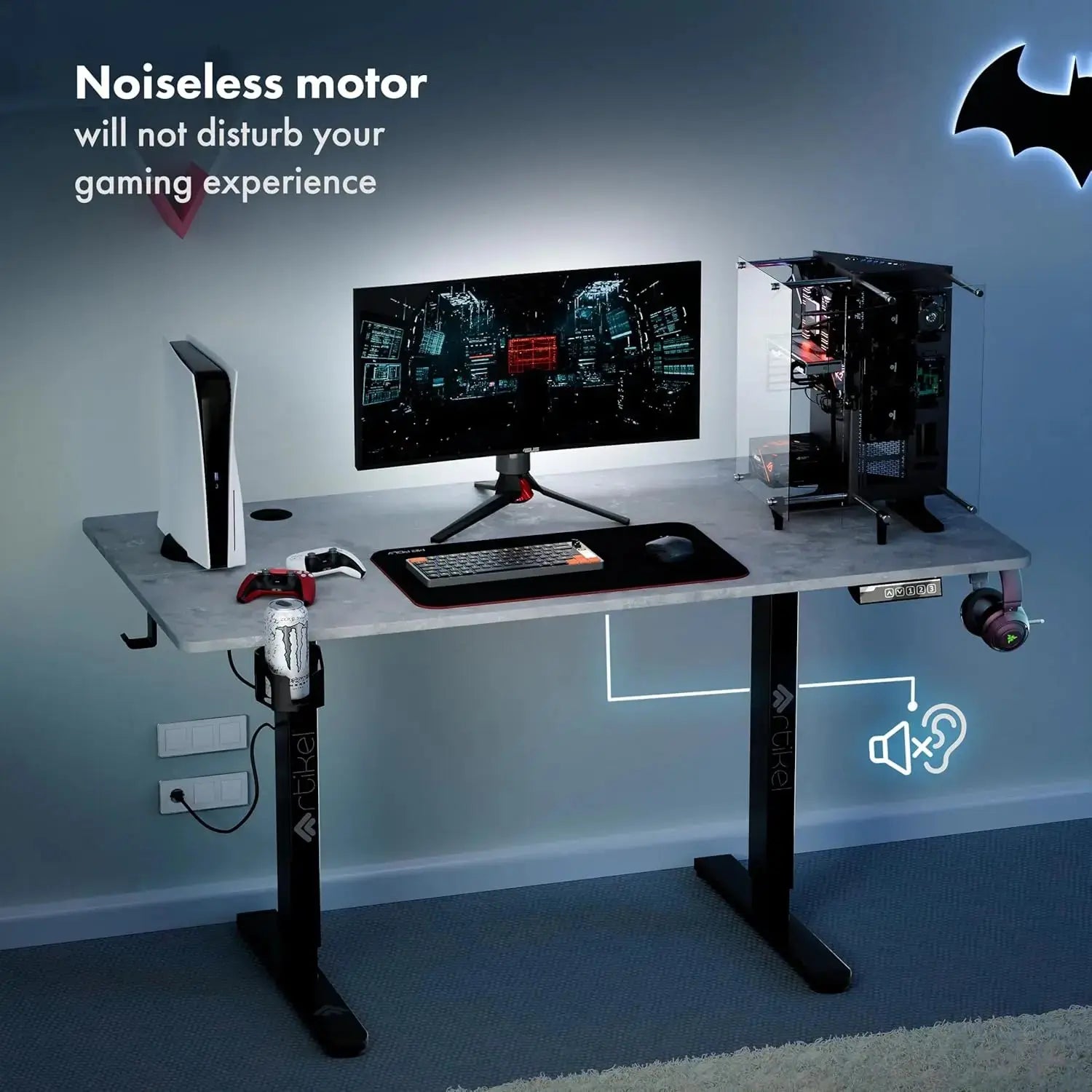 Drogo Eco Electric Height Adjustable Table for Office Work & Home Sit Stand Gaming Desk (120x60cm) Drogo India