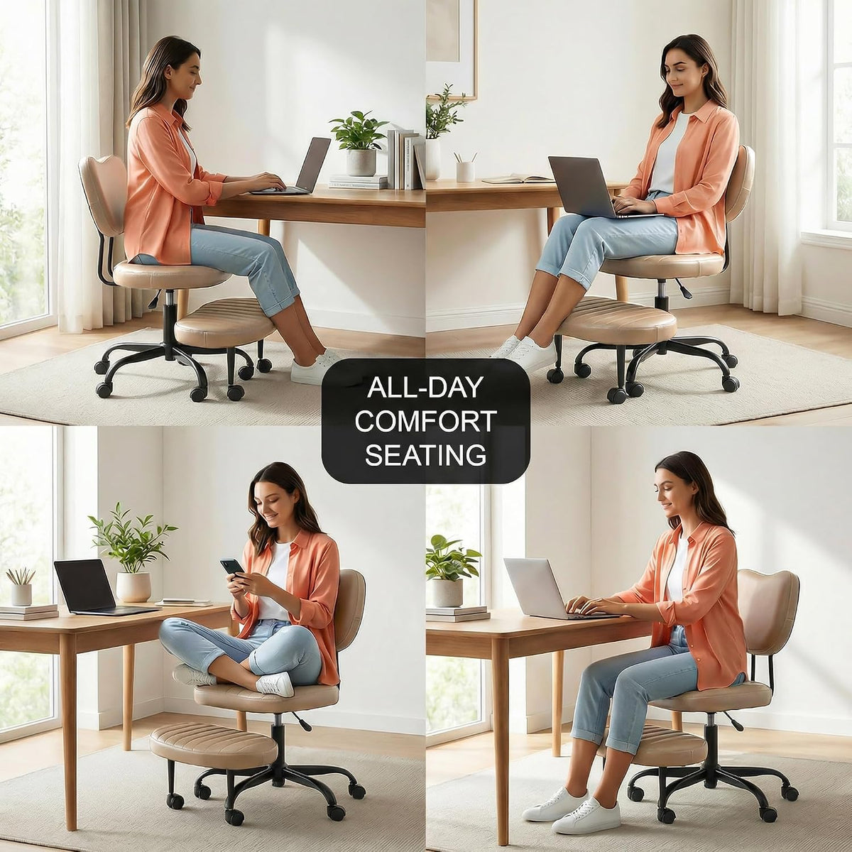 Ergonomic Cross Legged Office Chair 