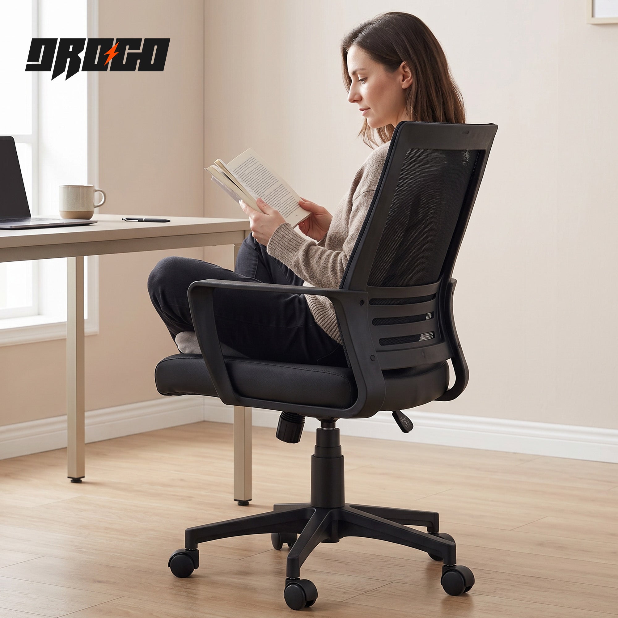 Drogo Lumina Ergonomic Chair Premium Leatherette Office Chair for Work at Home