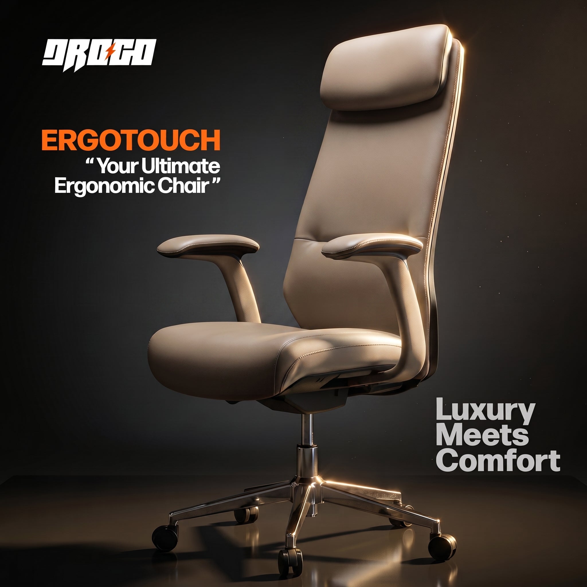 Drogo Ergo Touch Office Chair for Work 2D Headrest