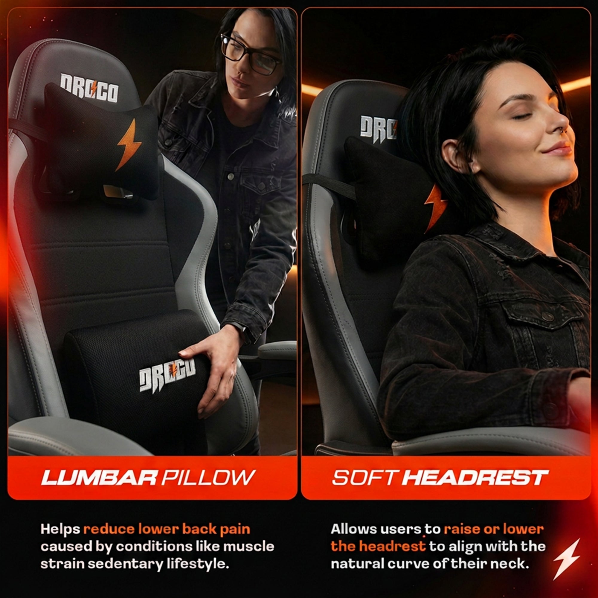 Drogo Aura Ergonomic Gaming Chair with Premium PU Leather Fabric