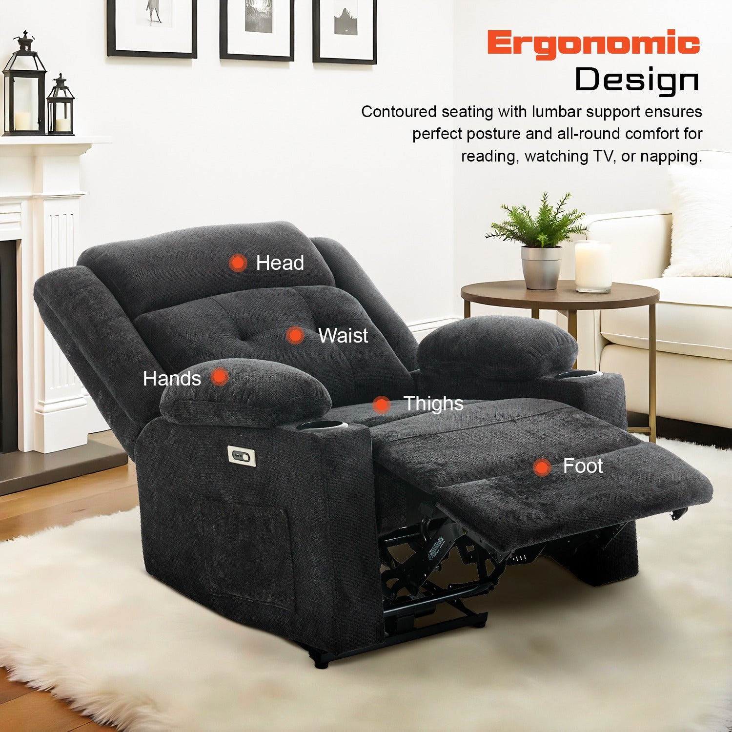 Drogo Luxora Zero Gravity Electric Motorised Single Seater Recliner Sofa with Rapid Recline Technology