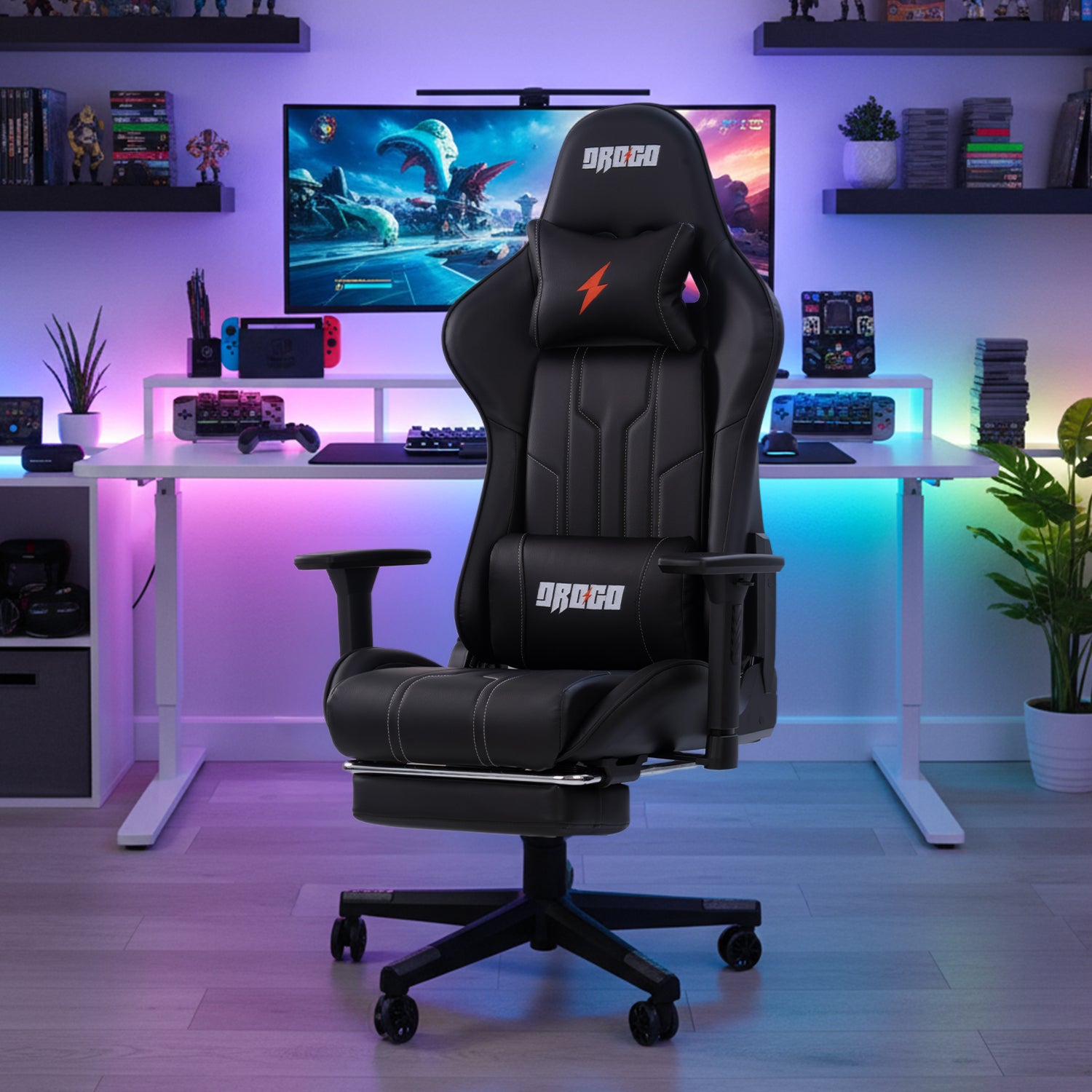 Drogo Wrath Pro Ergonomic Gaming Chair with Adjustable Seat, PU Leather