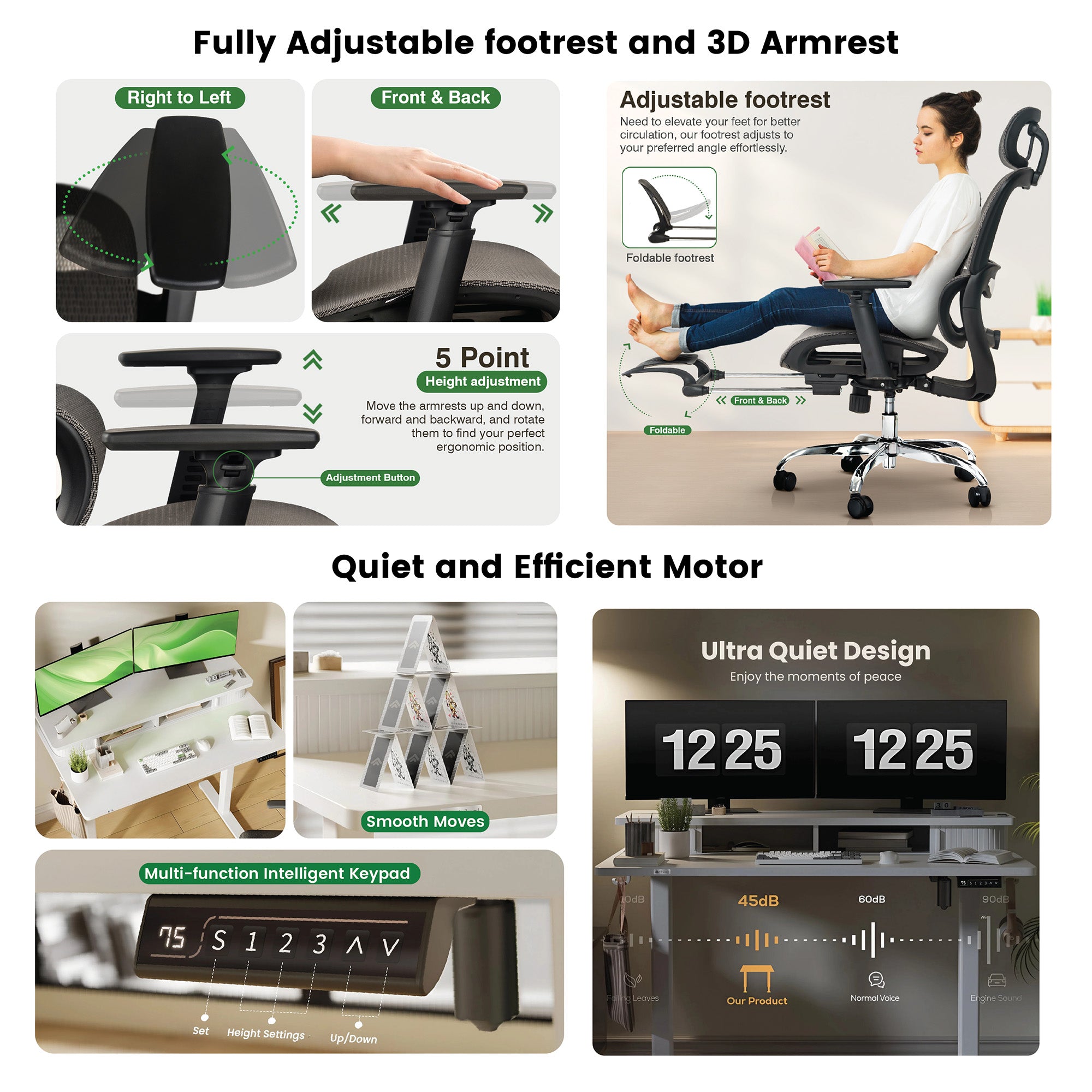 Drogo ProFlex Ergonomic Chair + Artikel Groove Height Adjustable Desk - Productivity Setup