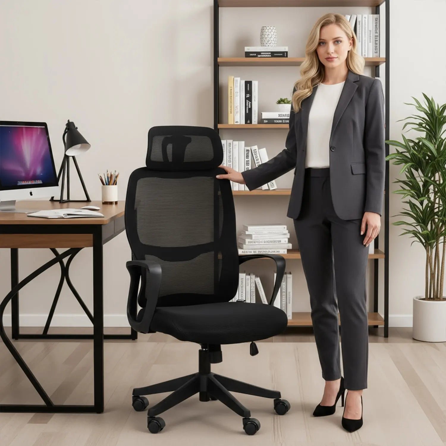 Drogo Ergo Lite Ergonomic Premium Office Chair Armrest, Breathable Mesh, Adjustable Headrest Galaxy Incorporation