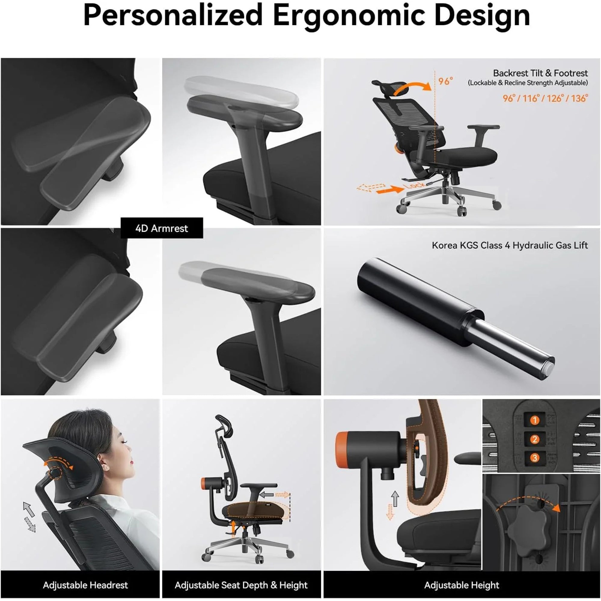 Drogo PosturePro Office Chair with Laptop Tray for Work from Home