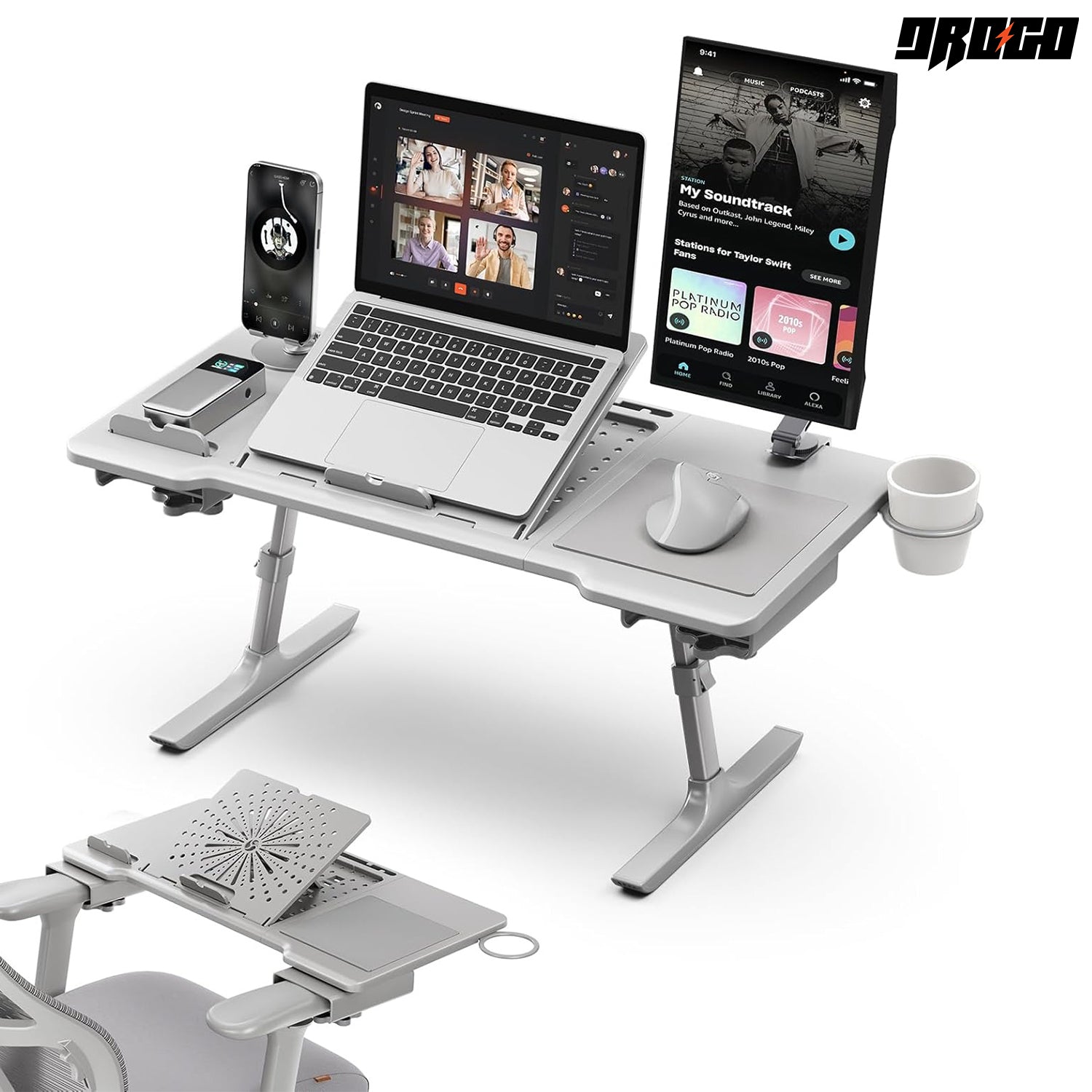 Drogo Laptop Bed Tray Desk, Designed Exclusively for Posture Series Chairs