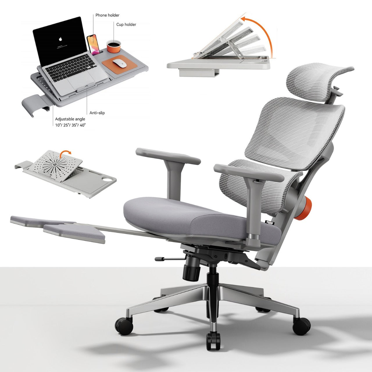 Drogo Ultra Premium Ergonomic Office chair & Laptop Table - Home Office Desk Chair with Footrest Unique Adaptive Lumbar Support - PreOrder