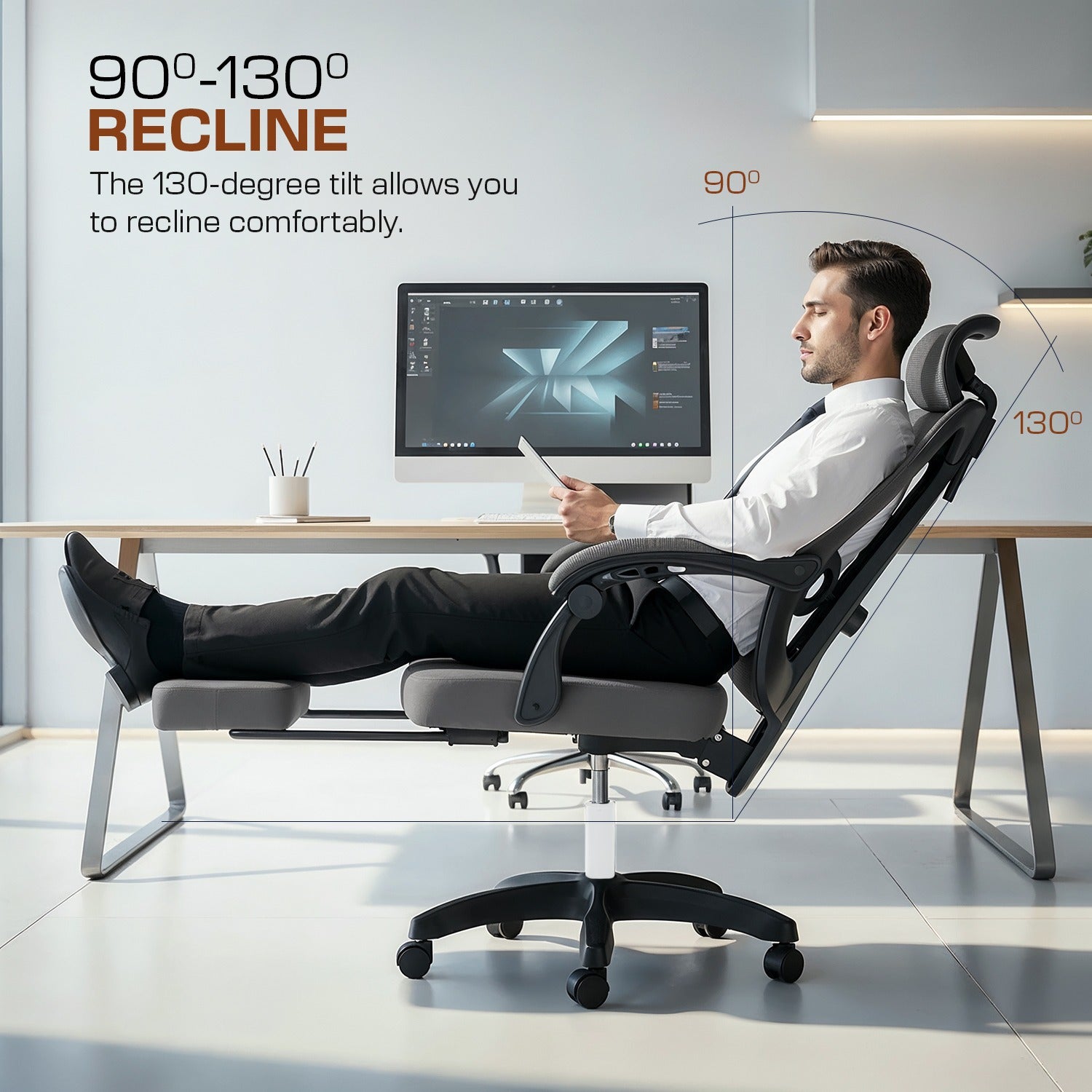 Drogo Flexo Ergonomic Office Chair For Work From Home With Breathable Mesh