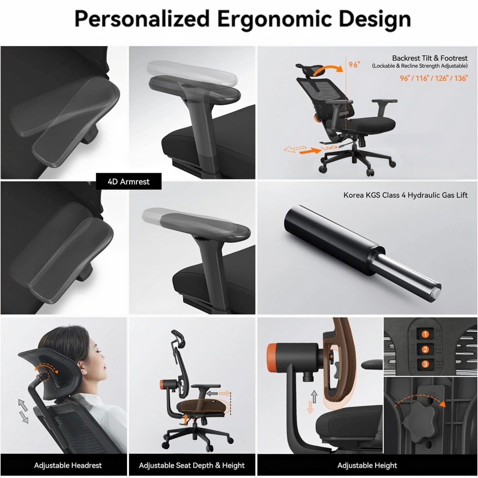 Drogo PosturePro Office Chair with Laptop Tray for Work from Home Drogo