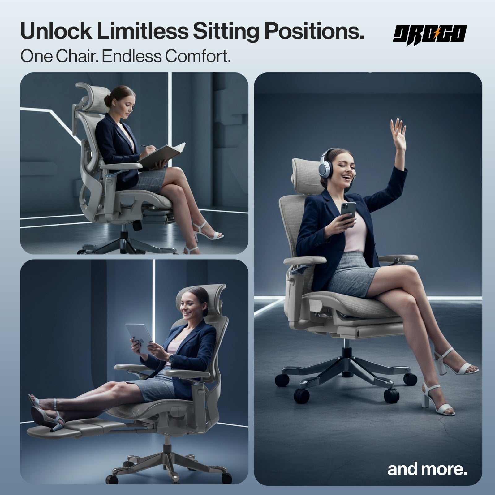 Drogo Flow 360 Ergonomic Office Chair With Patented Flow Technology & Cable Mechanism