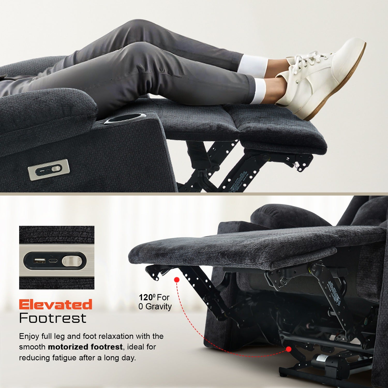 Drogo Luxora Zero Gravity Electric Motorised Single Seater Recliner Sofa with Rapid Recline Technology
