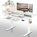 Drogo Artikel Stackon Electric Height Adjustable Office Table Standing Desk with Shelves (Left Cabinet)