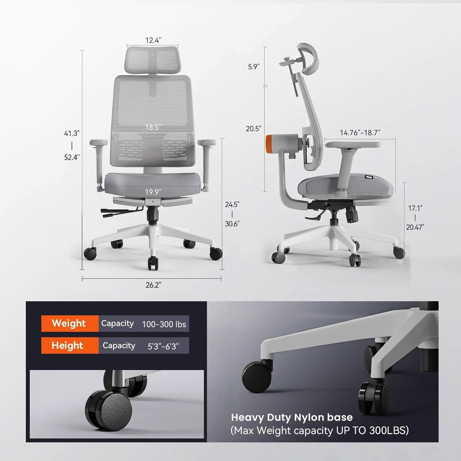 Drogo PosturePro Office Chair with Laptop Tray for Work from Home Drogo