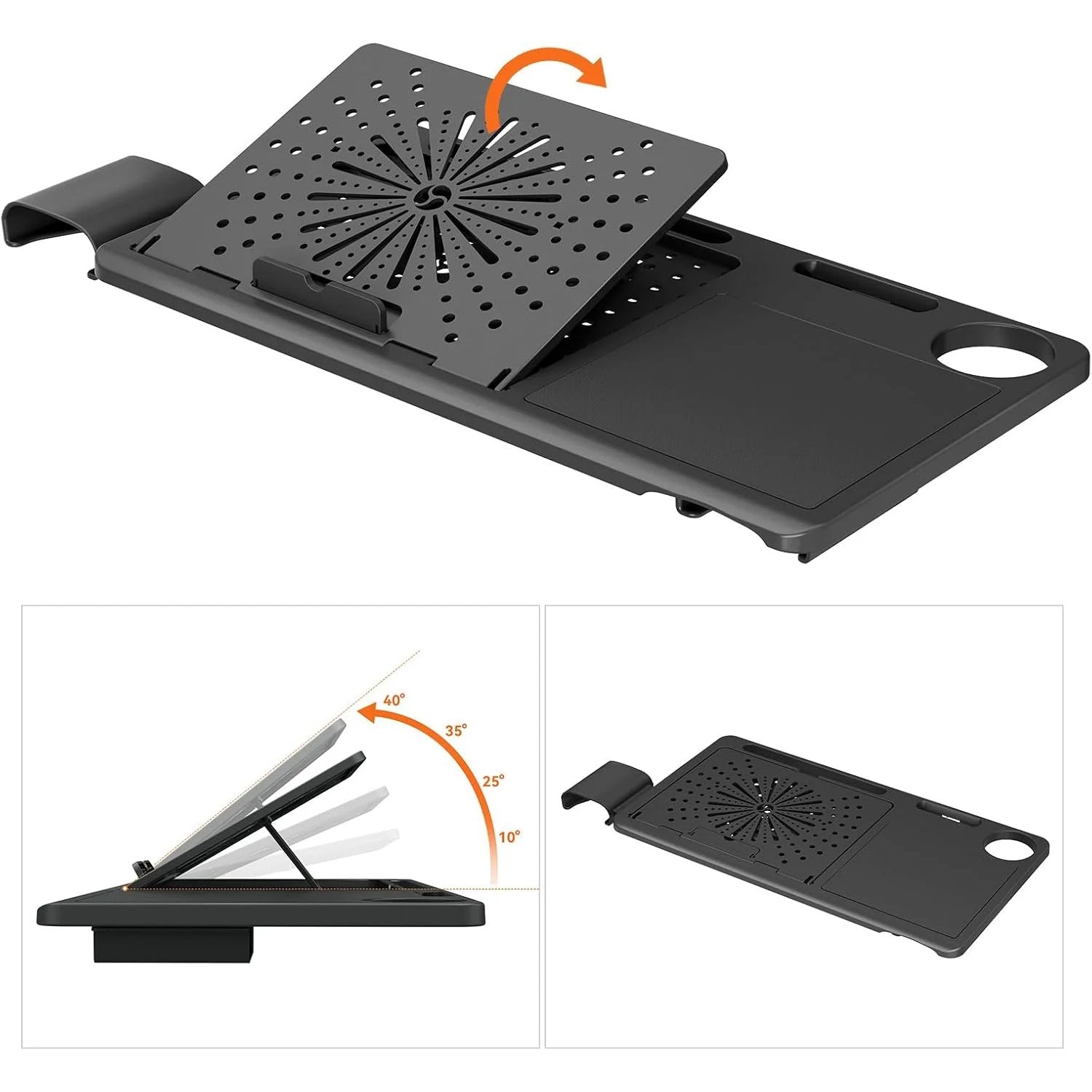 Drogo Posture Series Detachable Ergonomic Laptop Table Tray Built in Mouse Pad